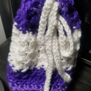 Crochet drawstring bag